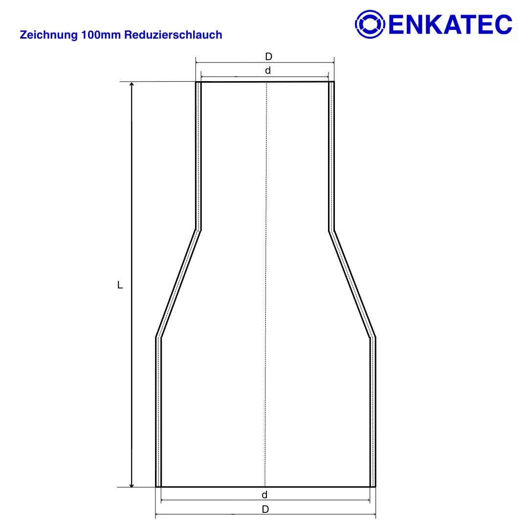 ENKATEC® 100mm Reduzierschlauch Silikonschlauch Reduzierstück Verbinder ID 64-114mm