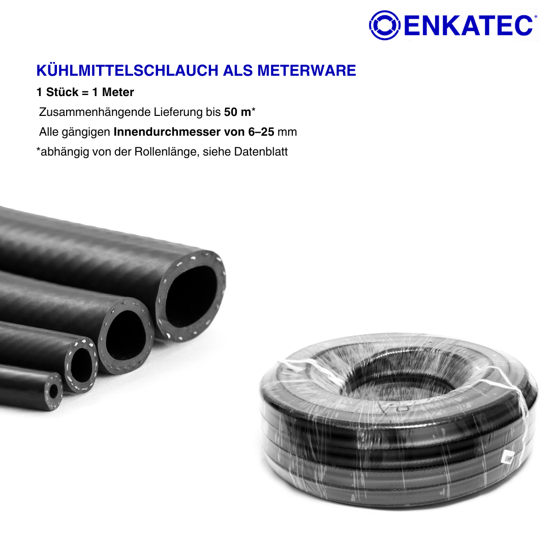 ENKATEC® EPDM Kühlmittelschlauch 1m Kühlwasserschlauch Kühlerschlauch ID 6-25mm