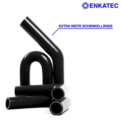 ENKATEC® 45° Silikonbogen Silikonschlauch Ladeluftschlauch Turboschlauch ID 13-114mm