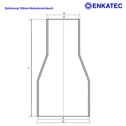 ENKATEC® 100mm Reduzierschlauch Silikonschlauch Reduzierstück Verbinder ID 64-114mm